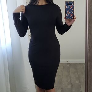 Black bodycon midi dress